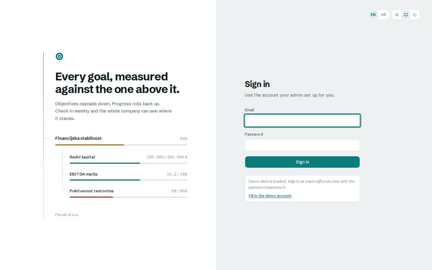 Sign-in screen